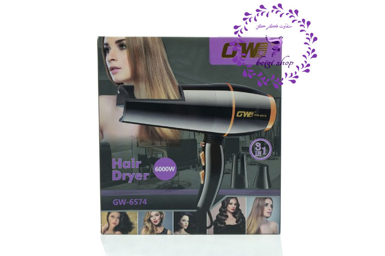 سشوار مدل جی وی سی حرفه ای پرقدرت اصل GW-6574