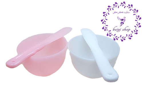 کاسه وکاردک سیلیکونی مخصوص اسکراب ماسک های صورت