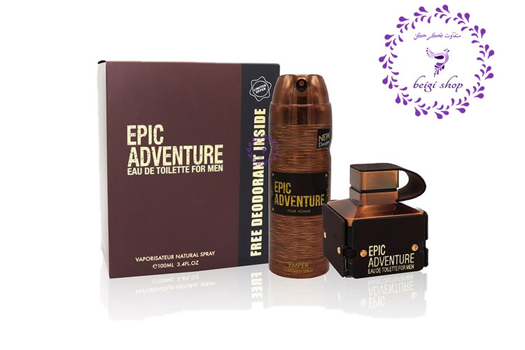 ست ادکلن و اسپری مردانه اپیک ادونچر قهوه ای خارجی اورجینال