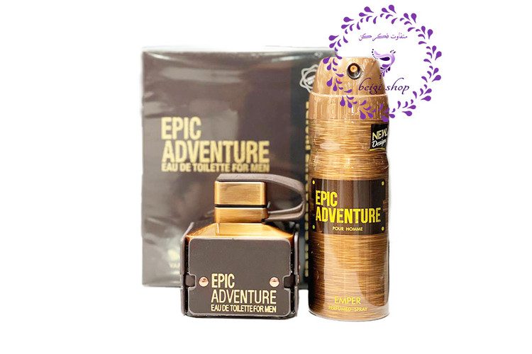 ست ادکلن و اسپری مردانه اپیک ادونچر قهوه ای خارجی اورجینال